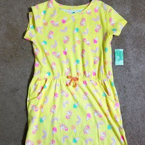 New! Girls Yellow Rainbow Dress